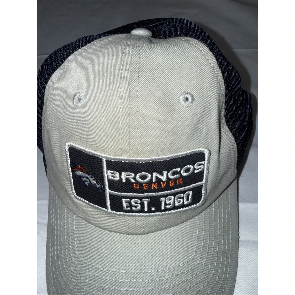 Denver Broncos AFC 1960 Adjustable Snapback Mesh Baseball Hat/Cap Gray/Navy Blue